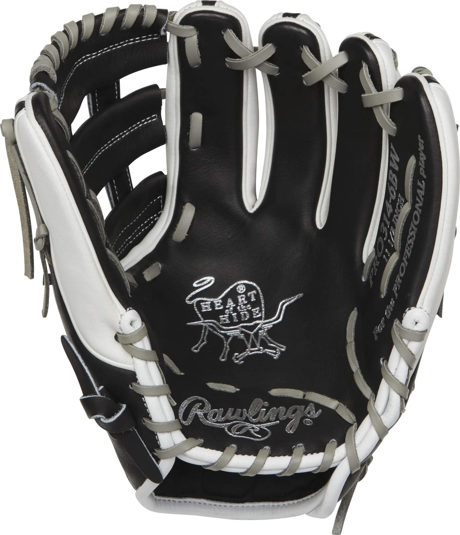 Rawlings 11.5" PRO314-6BW Heart Of The Hide Fielding Glove 3 Rawlings 11.5" PRO314-6BW Heart Of The Hide Fielding Glove - Image 3