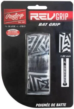 Rawlings RevGrip Replacement Bat Grip -The Softball Group SilverBlack