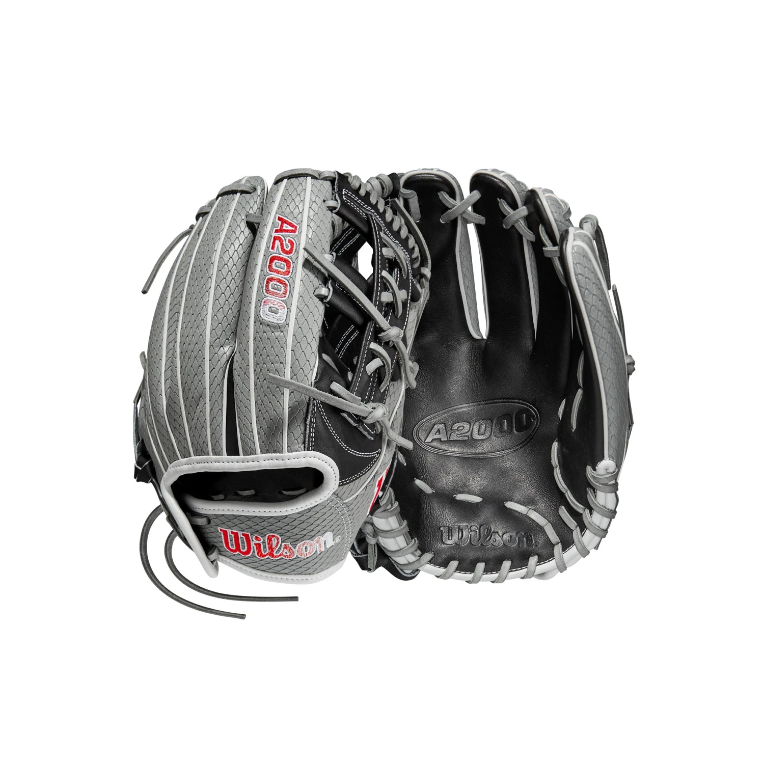 Wilson A2000 2023 FP75SS Fielders Glove - Grey/Black/Red 1 Wilson A2000 2023 FP75SS Fielders Glove - Grey/Black/Red